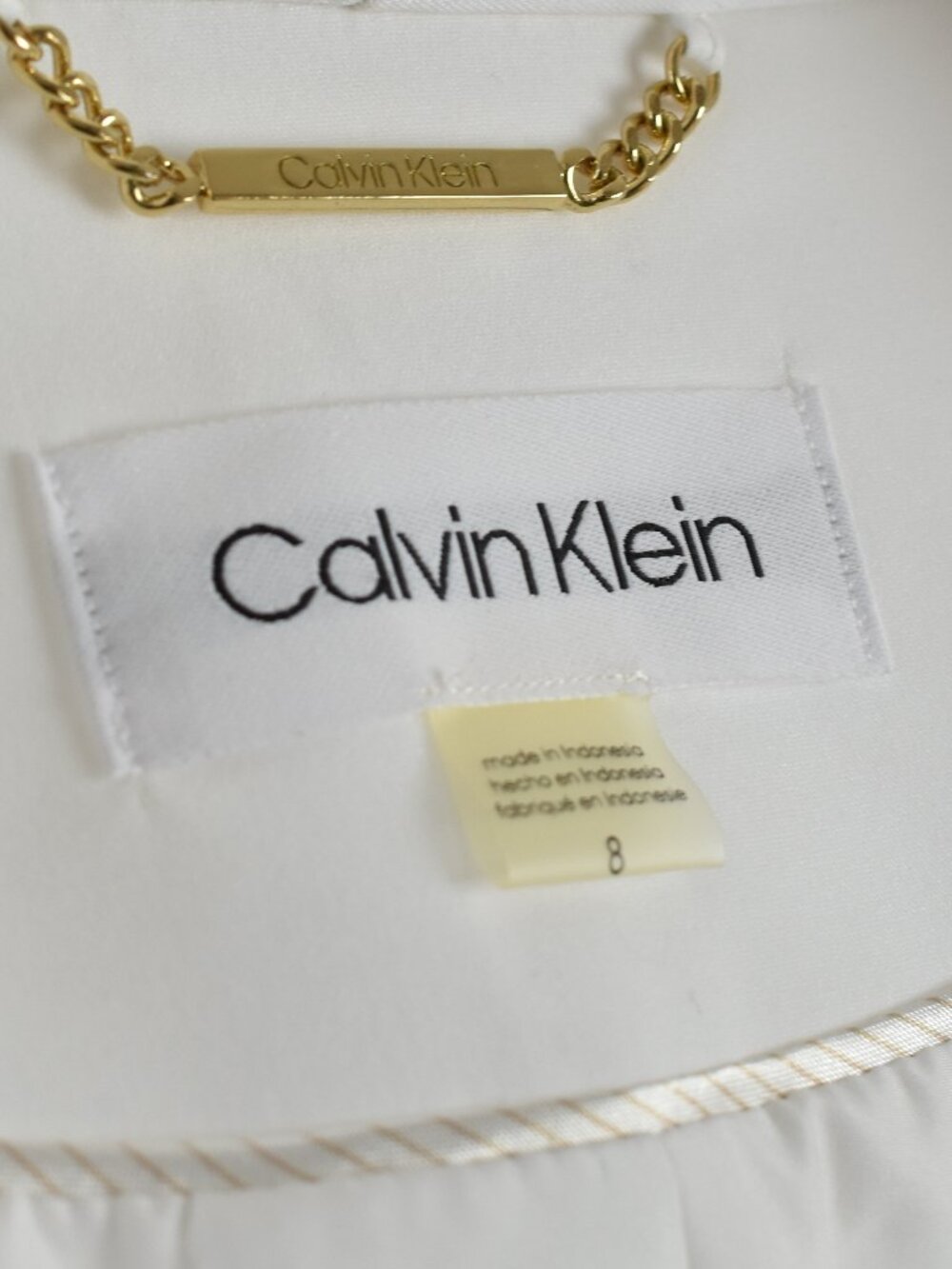 Calvin Klein Open Front Blazer Jacket White - 8 - Picture 8 of 8